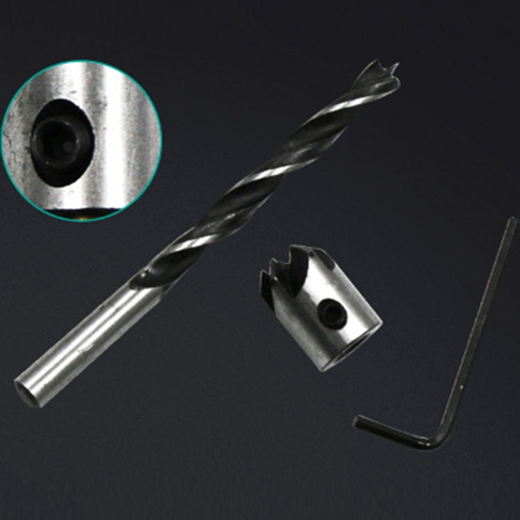 4 in 1 Woodworking Countersink Chamfer Three-Pointed High-Speed Steel Drill Bits Set, 3-6mm