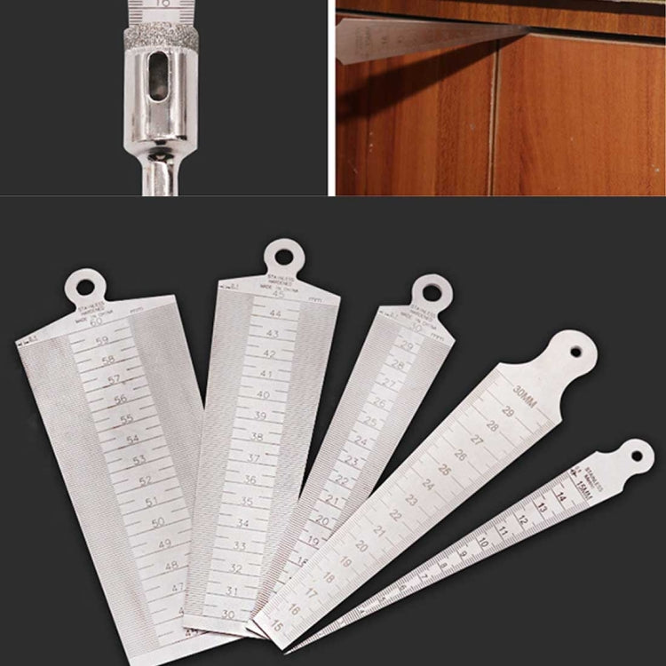 Wedge Feeler Gap 1-15mm Thick Stainless Steel Ruler Inspection Taper Gauge Metric Imperial Measure Tool