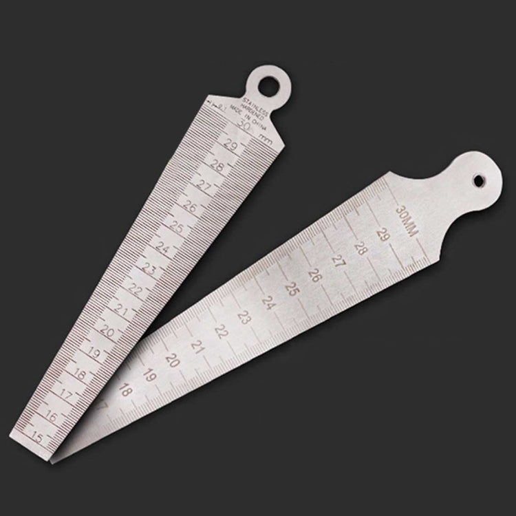 Wedge Feeler Gap 15-30mm Stainless Steel Ruler Inspection Taper Gauge Metric Measure Tool