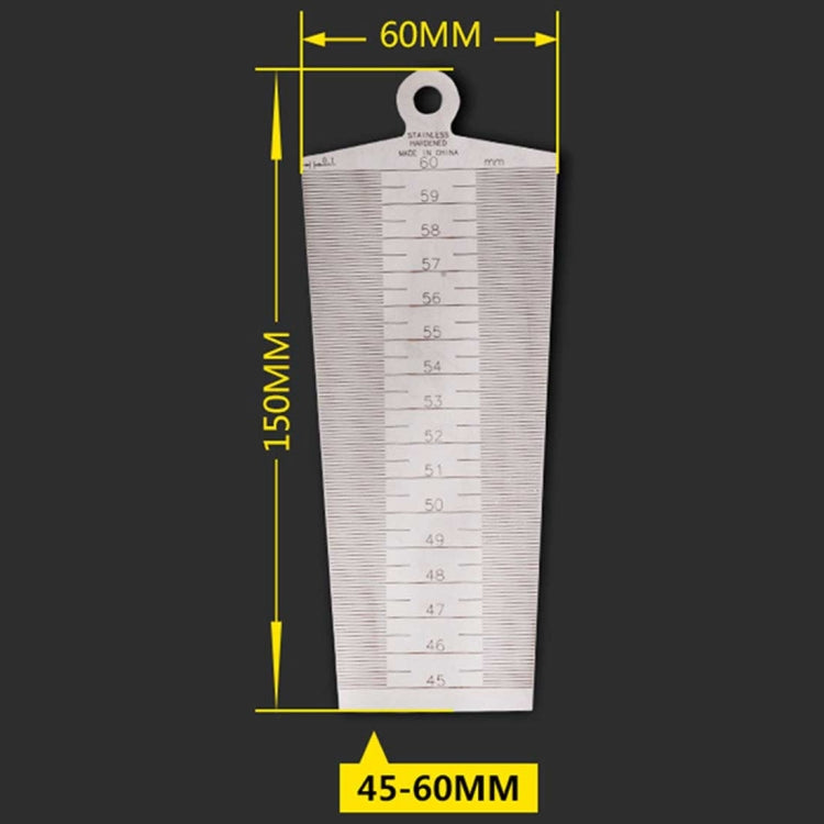 Wedge Feeler Gap 45-60mm Stainless Steel Ruler Inspection Taper Gauge Metric Measure Tool