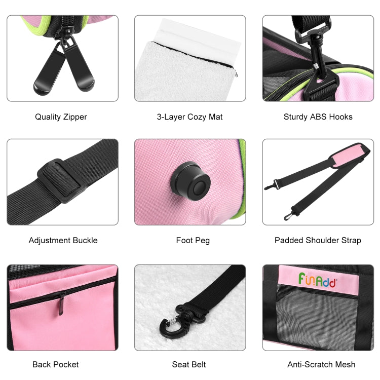 FUNADD Pet Travel Carrier Bag Shoulder Foldable Tote Bag