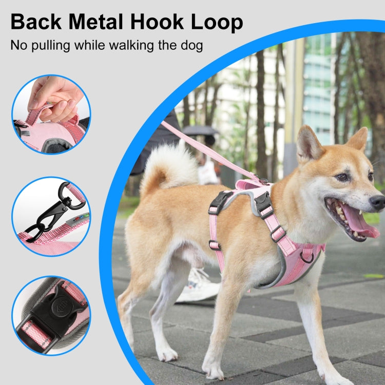 FunAdd Traction Rope Reflective Breathable Nylon Pet Vest Dog Harness, Size: M