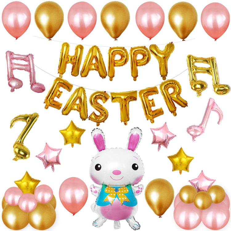 Happy Easter Rabbit Pattern Easter Holiday Alphabetic Ornament Balloons