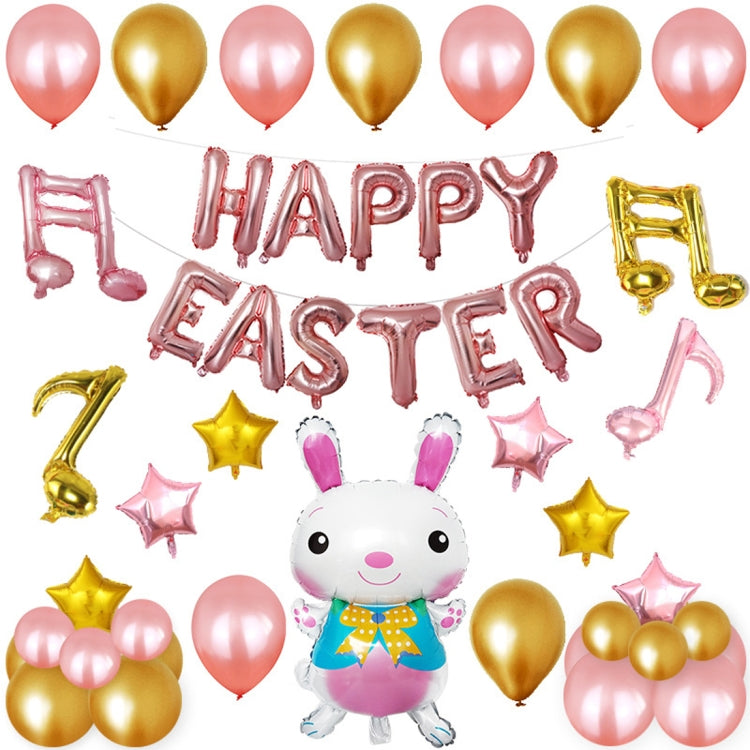 Happy Easter Rabbit Pattern Easter Holiday Alphabetic Ornament Balloons