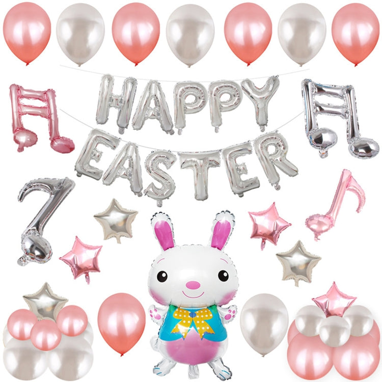 Happy Easter Rabbit Pattern Easter Holiday Alphabetic Ornament Balloons