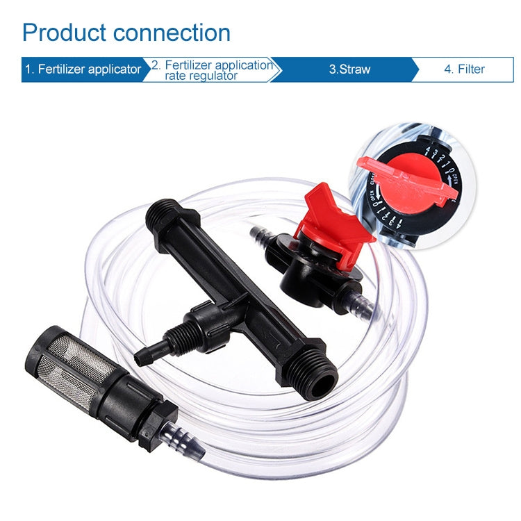 Venturi Fertilizer Applicator G1/2 Fertilizer and Filter Straw Kit with Four-point Connector