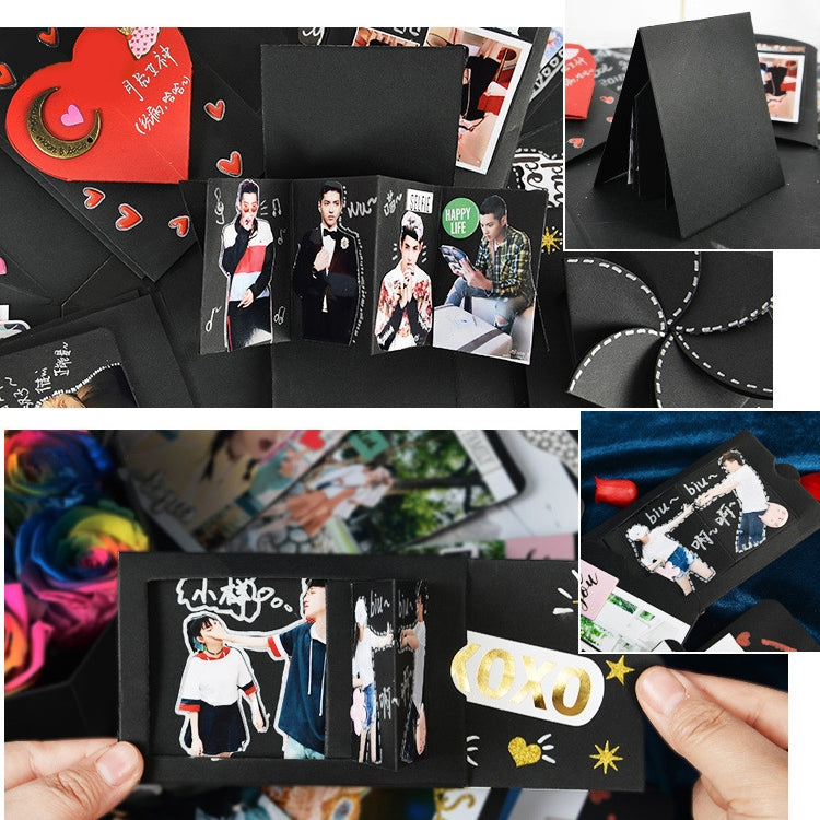 Heart Shape DIY Handmade Photo Album Surprise Explosion Bouncing Gift Box