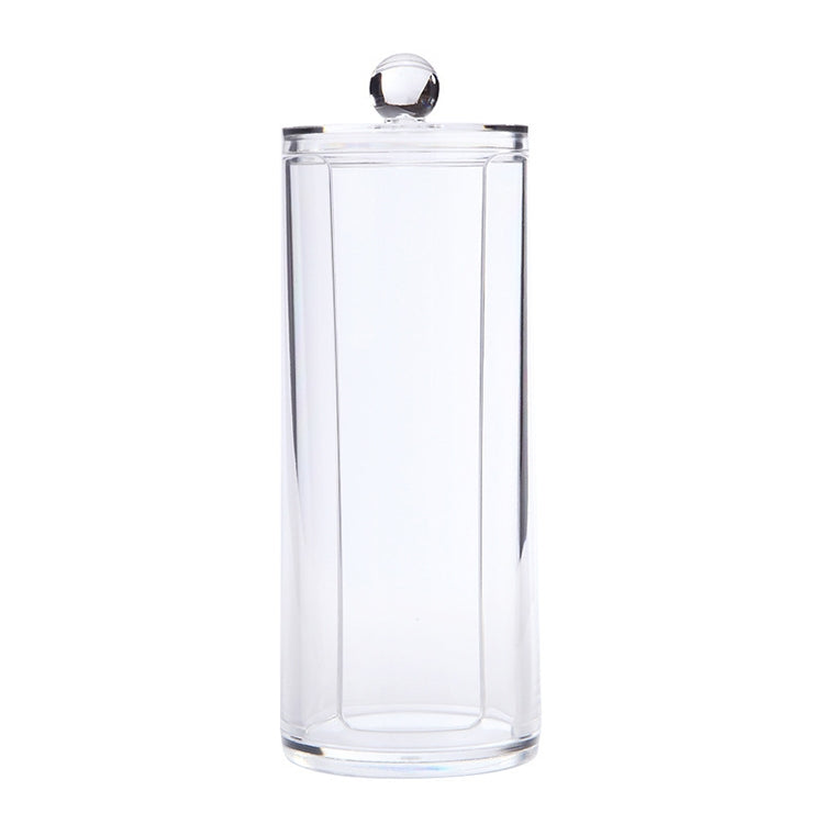 Transparent Heightened Round Plastic Cosmetic Box Cotton Pads Storage Box