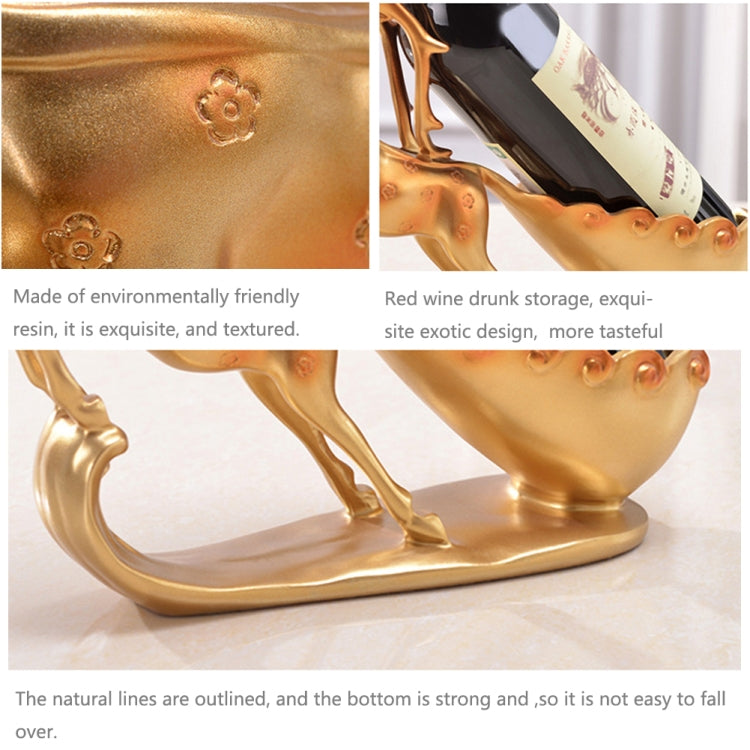 Creative Sika Deer Shape Wine Shelf Drain Rack Bottle Holder Living Room Ornaments Gift