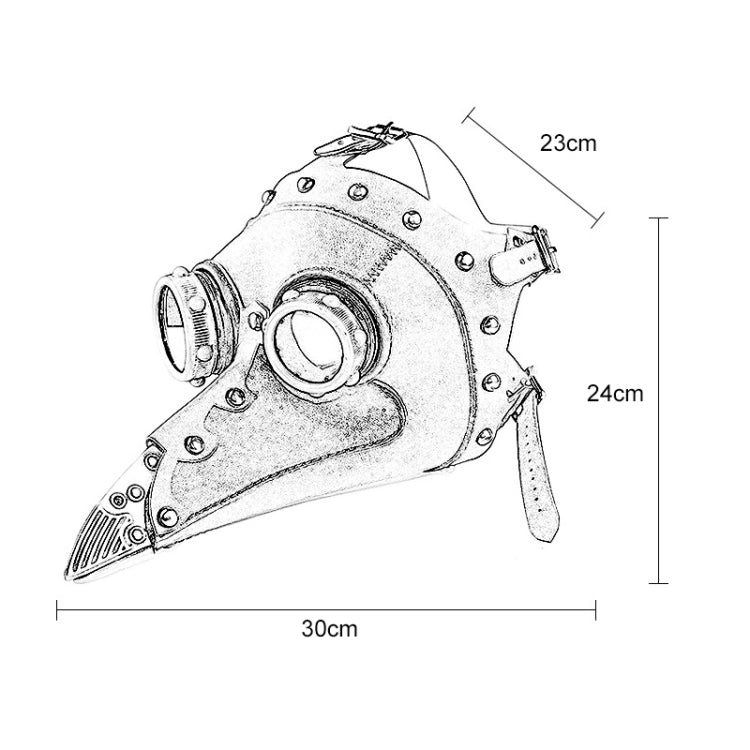 FHG103BN Halloween Metal + Leather Beak Shape Mask