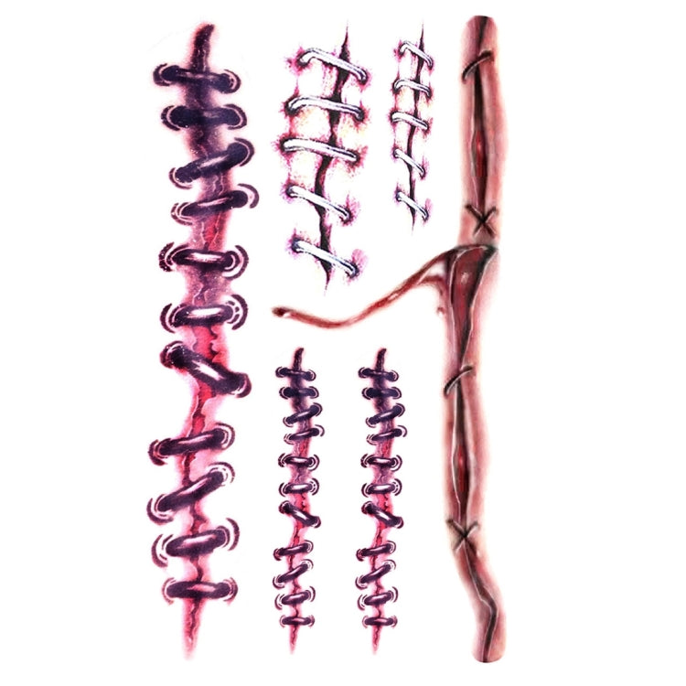 10pcs S-169 Halloween Terror Realistic Wound Injury Scar Temporary Tattoo Sticker