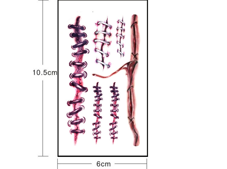 20pcs S-169 Halloween Terror Realistic Wound Injury Scar Temporary Tattoo Sticker