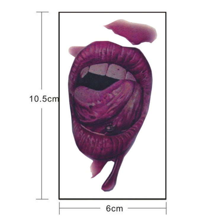10pcs S-291 Halloween Terror Realistic Wound Blood Mouth Temporary Tattoo Sticker