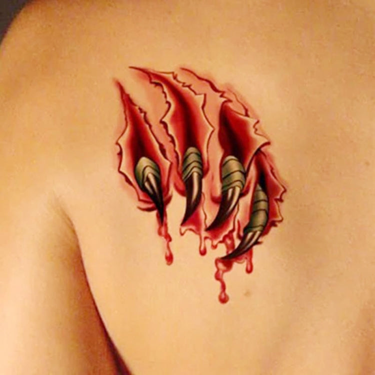 10pcs S-024 Halloween Terror Realistic Wound Blood Injury Scar Temporary Tattoo Sticker