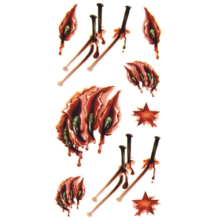 20pcs S-024 Halloween Terror Realistic Wound Blood Injury Scar Temporary Tattoo Sticker