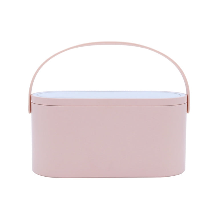 Portable Cosmetic Case Cosmetic Storage Box with Handle & Makeup Mirror & Table Lamp