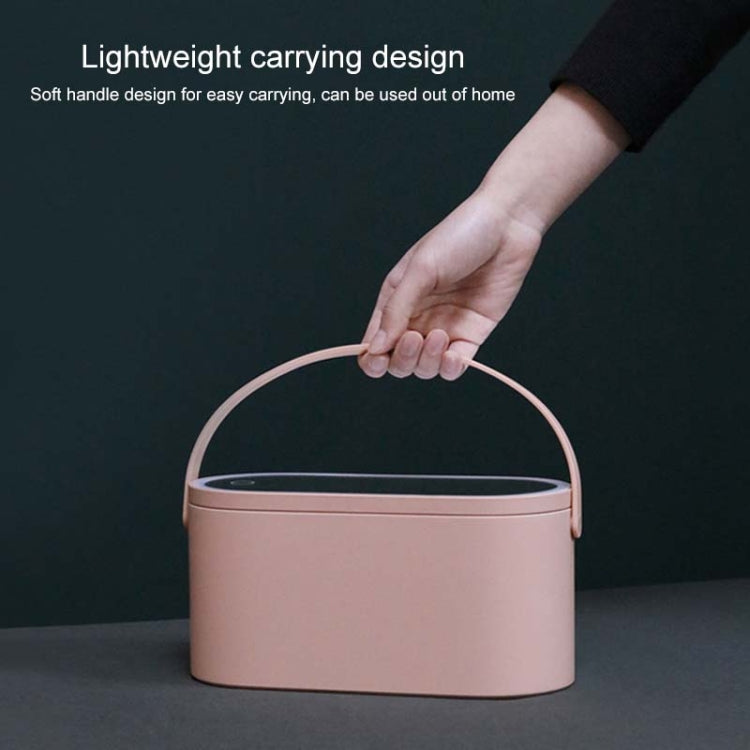 Portable Cosmetic Case Cosmetic Storage Box with Handle & Makeup Mirror & Table Lamp
