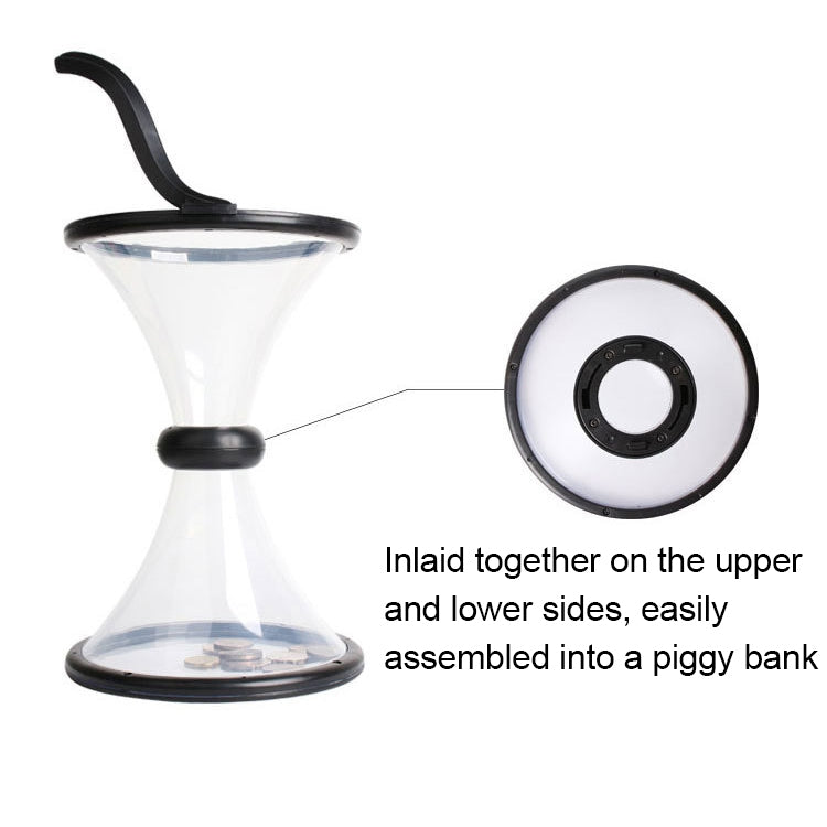 Vortex Bank Decompression Transparent Funnel Gravity Rotating Coin Storage Box