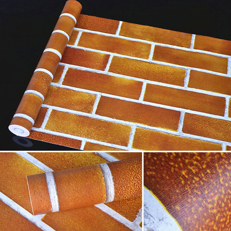 Horizontal Large Brick Creative 3D Stone Brick Decoration Wallpaper Stickers Bedroom Living Room Wall Waterproof Wallpaper Roll, Size: 45 x 1000cm