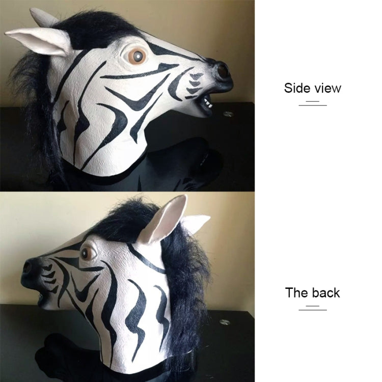 Popular Pretty Halloween Mask Masquerade Emulsion Horse Head Zebra Mask for Men and Women