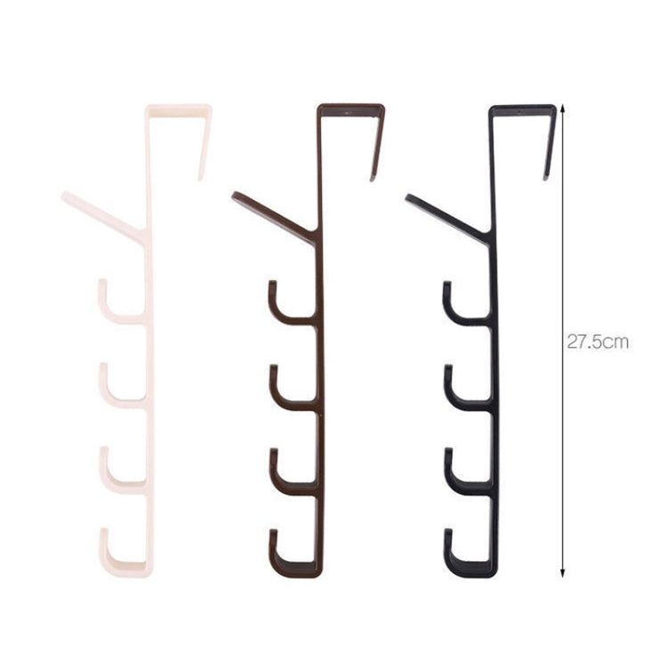 4pcs Multifunctional Vertical Style Bathroom Kitchen Wall Door Wardrobe Hanger Umbrella Clothes Towel Hook with 5 Hooks, Random Color Delivery