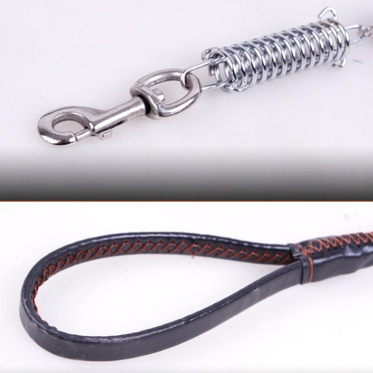 Cowhide Traction Belt Dog Collar Telescopic Dog Rope, Suitable For Medium and Large Dogs, M, Rope Length: 128cm Collar Size: 32-44cm
