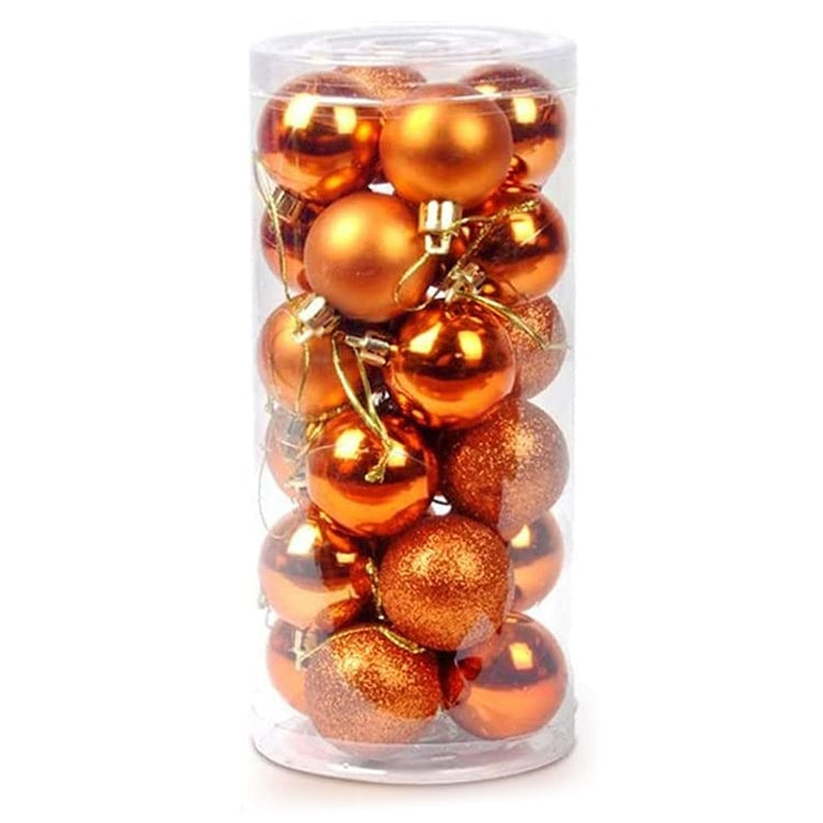 24 PCS 4cm Plating Plastic Christmas Tree Decorations Hanging String Ball, Random Color Delivery