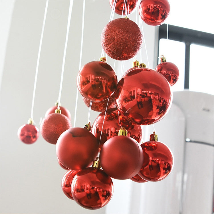 24 PCS 4cm Plating Plastic Christmas Tree Decorations Hanging String Ball, Random Color Delivery