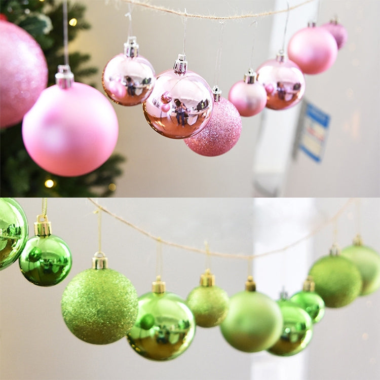 24 PCS 4cm Plating Plastic Christmas Tree Decorations Hanging String Ball, Random Color Delivery