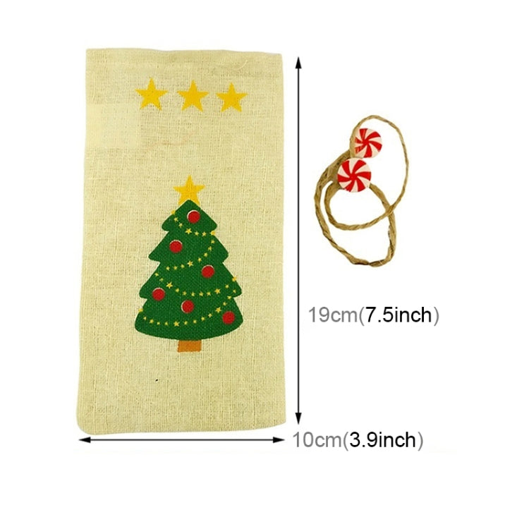 Christmas Scene Decoration Tableware Cover Christmas Creative Sackcloth Dishes Bags Gifts Bags, Random Style Delivery