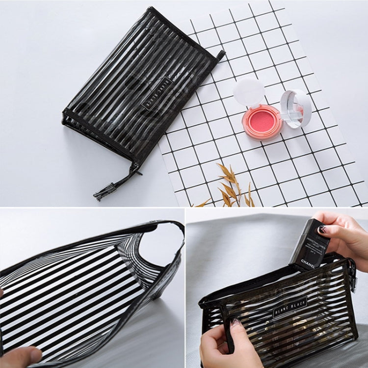 Stripe Style Portable Travel Cosmetic Organizer Bag, Size: 23*14*9cm, Random Color Delivery