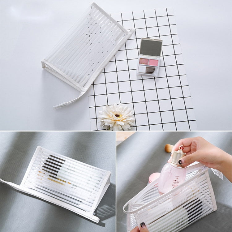 Stripe Style Portable Travel Cosmetic Organizer Bag, Size: 23*14*9cm, Random Color Delivery