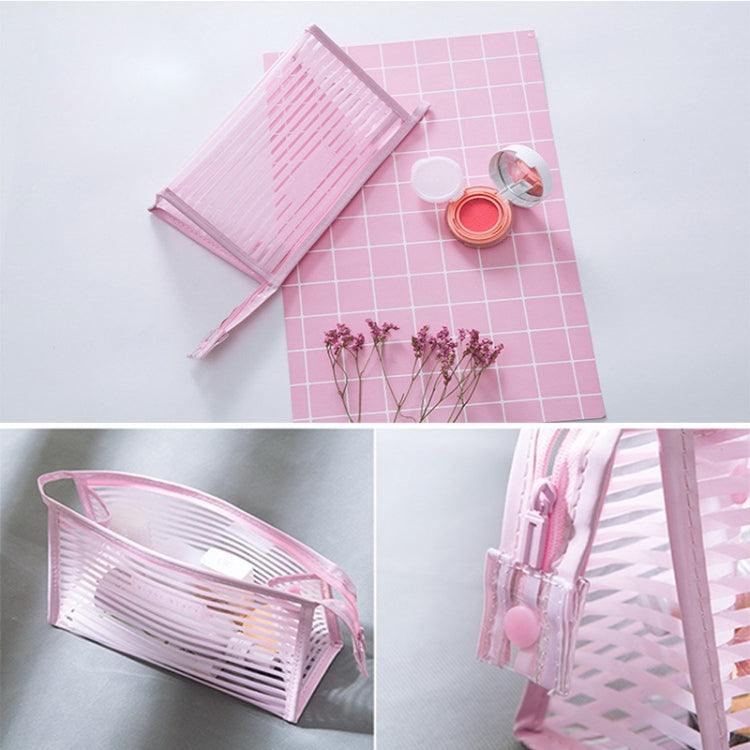 Stripe Style Portable Travel Cosmetic Organizer Bag, Size: 23*14*9cm, Random Color Delivery