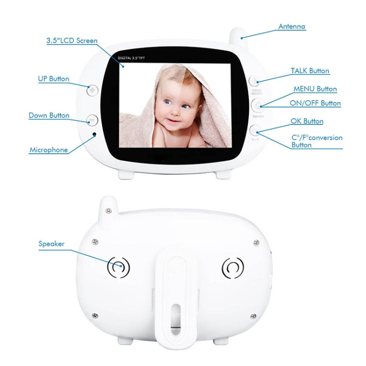 BM-850 3.5 inch LCD 2.4GHz Wireless Surveillance Camera Baby Monitor with 8-IR LED Night Vision, Two Way Voice Talk