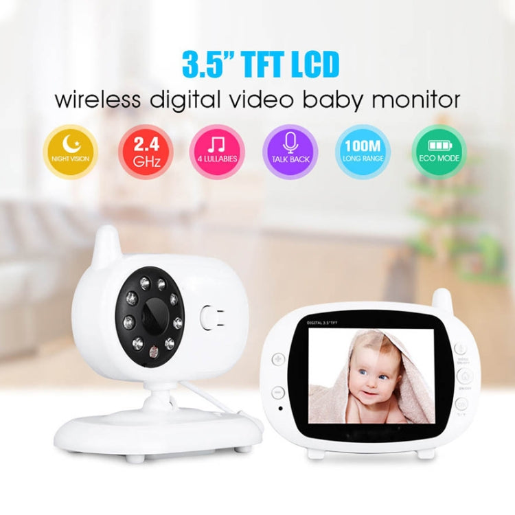 BM-850 3.5 inch LCD 2.4GHz Wireless Surveillance Camera Baby Monitor with 8-IR LED Night Vision, Two Way Voice Talk