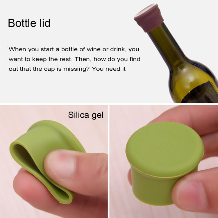 10 PCS Candy Color Silicone Wine Beer Condiments Bottle Stopper Random Color Delivery