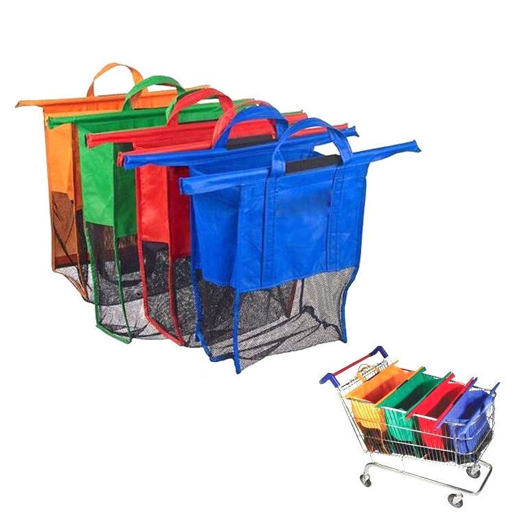 4 PCS / Set Supermarket Trolley Bags Non-Woven Portable Shopping Bags