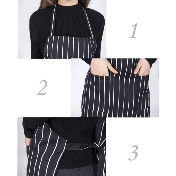 Black and White Stripes Unisex Chef Waiter Barista Aprons Work Aprons