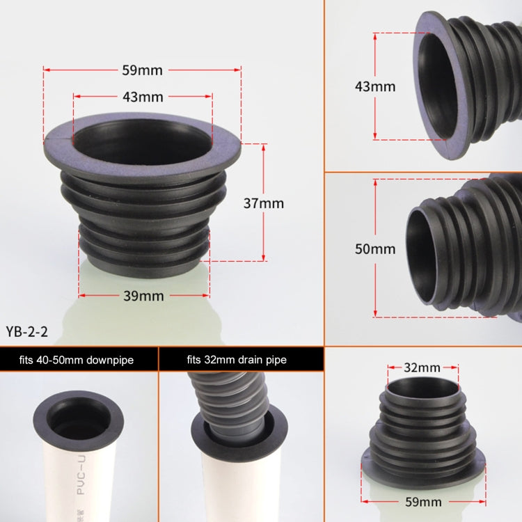 3 PCS Sewer Lengthen Odor-resistant Silicone Joint Kitchen Plumbing Sewer Drain Sealing Plug, Random Color Delivery