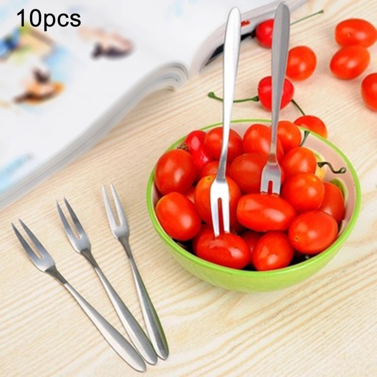 10 PCS Stainless Steel Fruit Fork Creative Environmental Small Fruit Prong