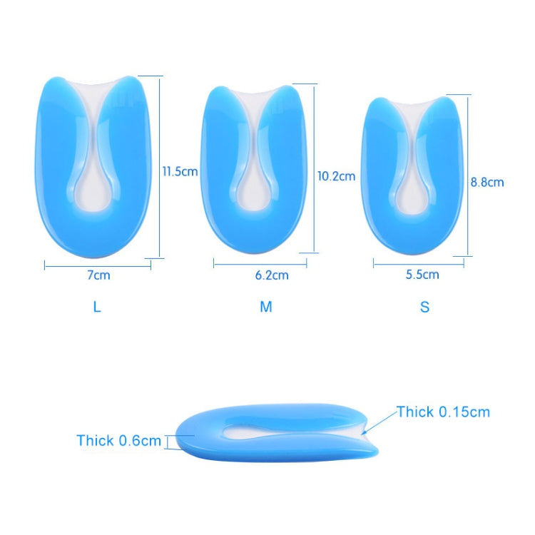 U-shaped Heel Pad Soft and Comfortable Shock Absorption Silicone Pad Insole, Size: S(30-34 Yards)