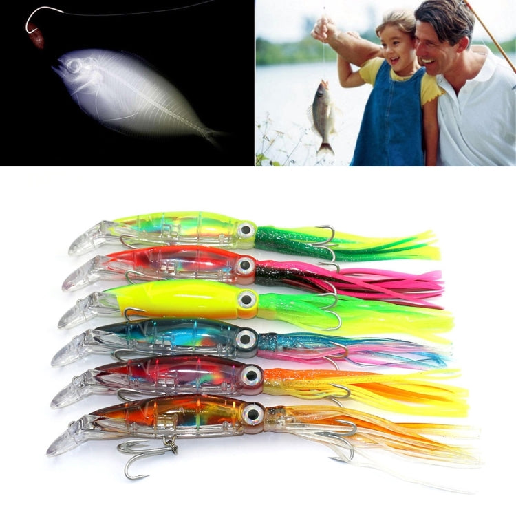 HENGJIA Octopus Shape Artificial Fishing Lures Bionic Fishing Bait with Hooks, Length: 14 cm, Random Color Delivery
