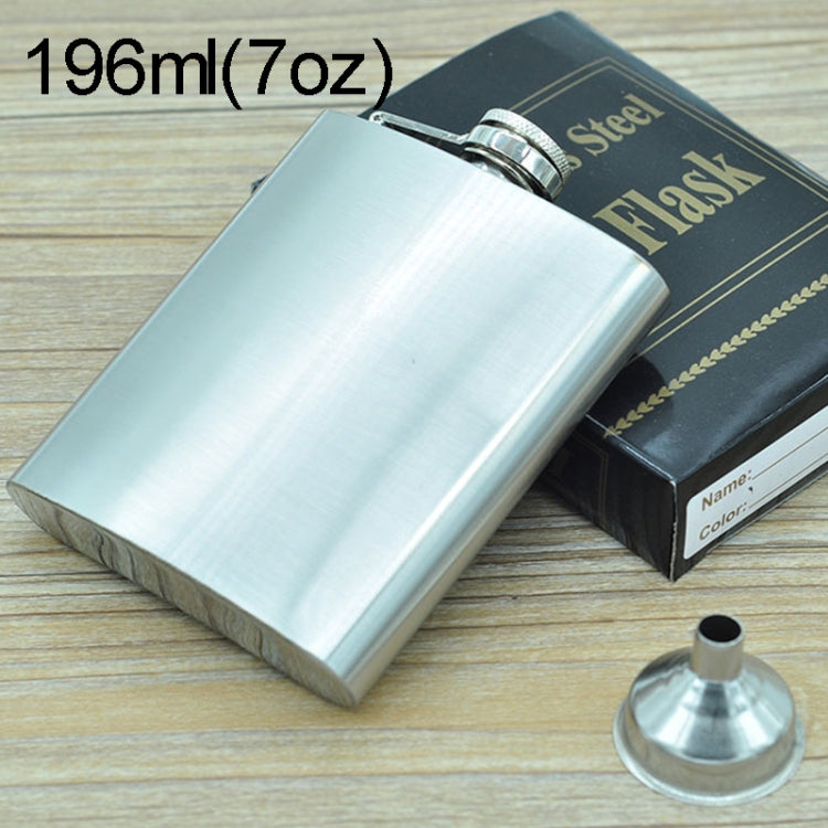 196mL (7oz) Outdoor Sports Handy Home Travel Wild Stainless Steel Portable Hip Flask(with Small Funnel)(Silver 196mL (7oz))