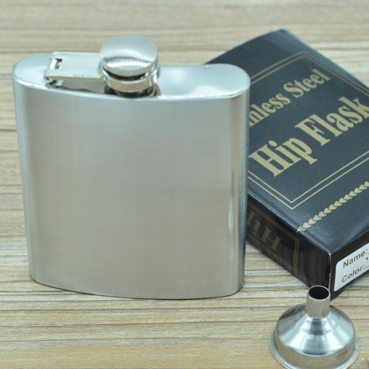 196mL (7oz) Outdoor Sports Handy Home Travel Wild Stainless Steel Portable Hip Flask(with Small Funnel)(Silver 196mL (7oz))