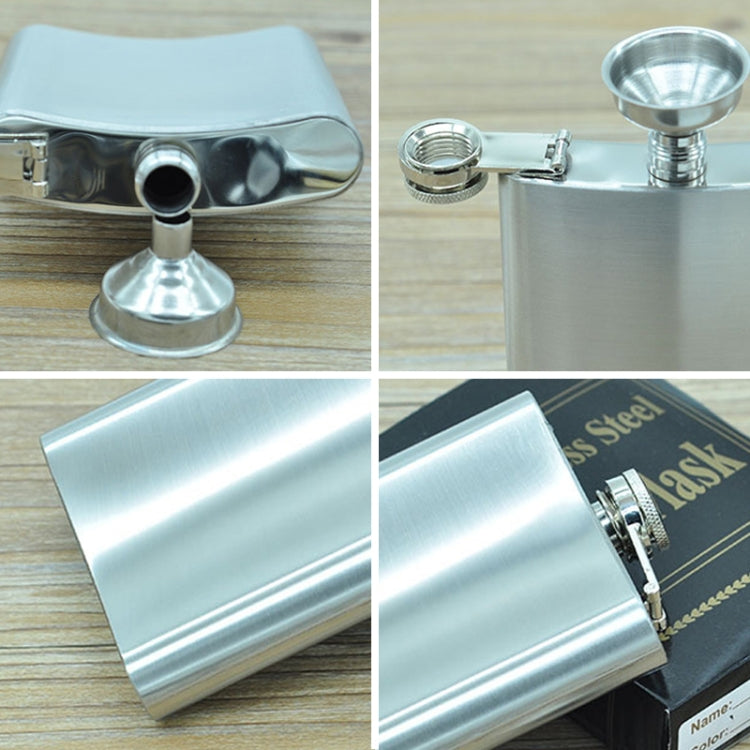 196mL (7oz) Outdoor Sports Handy Home Travel Wild Stainless Steel Portable Hip Flask(with Small Funnel)(Silver 196mL (7oz))