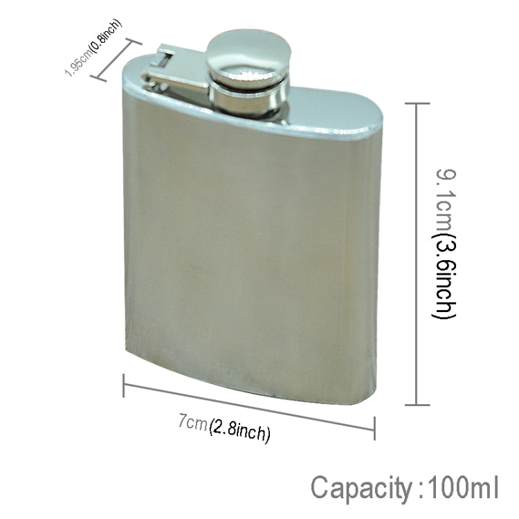 100ml(3.5oz)  Pocket Flagon Outdoor Sports Flat Liquor Flask Camping Ultralight Portable Wearproof Wine Pot(Silver)