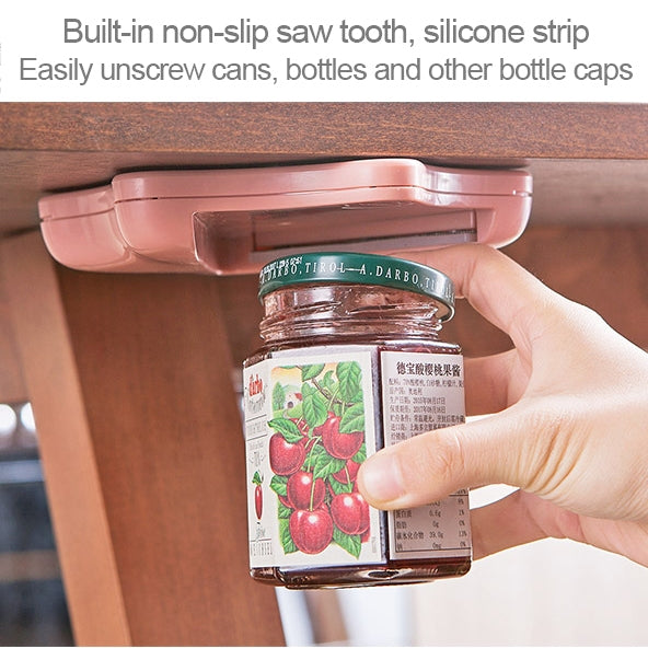 Effortless Bottle Can Opener Under the Kitchen Cabinet Countertop Lid Remover