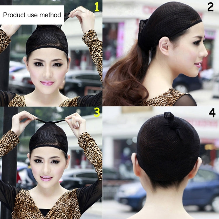 5 PCS High Elastic Silk Socks Fake Hair Net Wig Liner Caps Snood Mesh, A