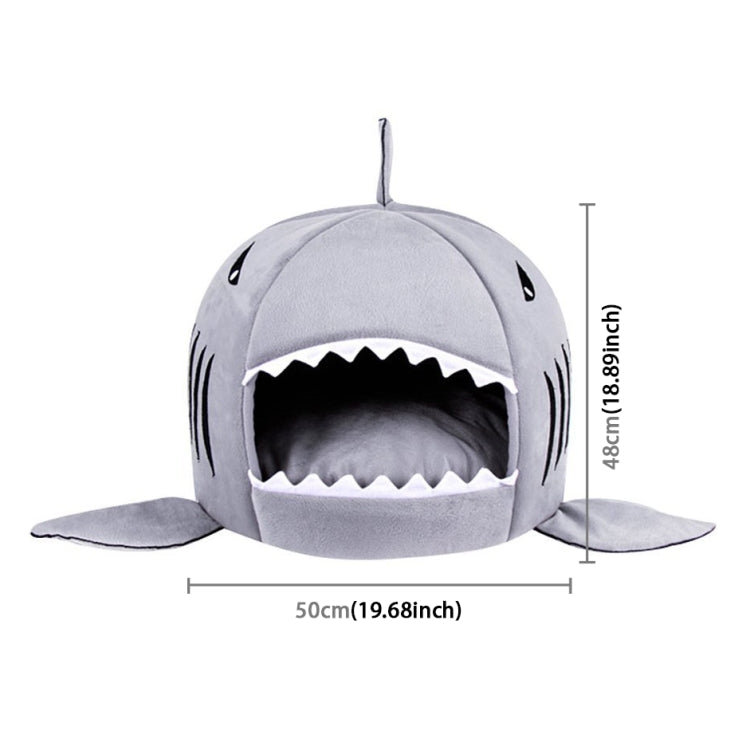 Indoor Pet Dog Puppy Cat Warm House Sharks Pet Sleeping Bed Nest, M Size: 50x50x48cm