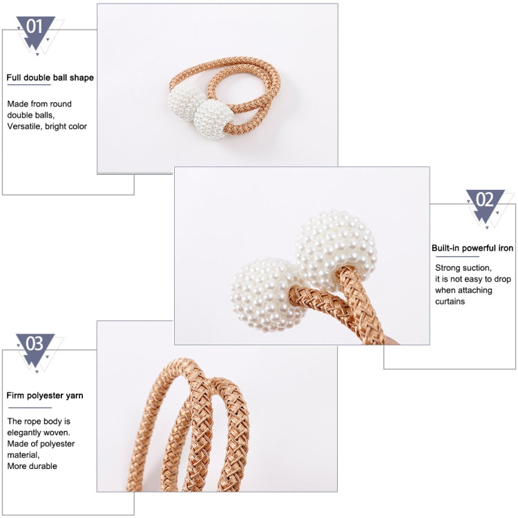 Fashion Adornments Pearl Magnetic Buckle Curtain Strap